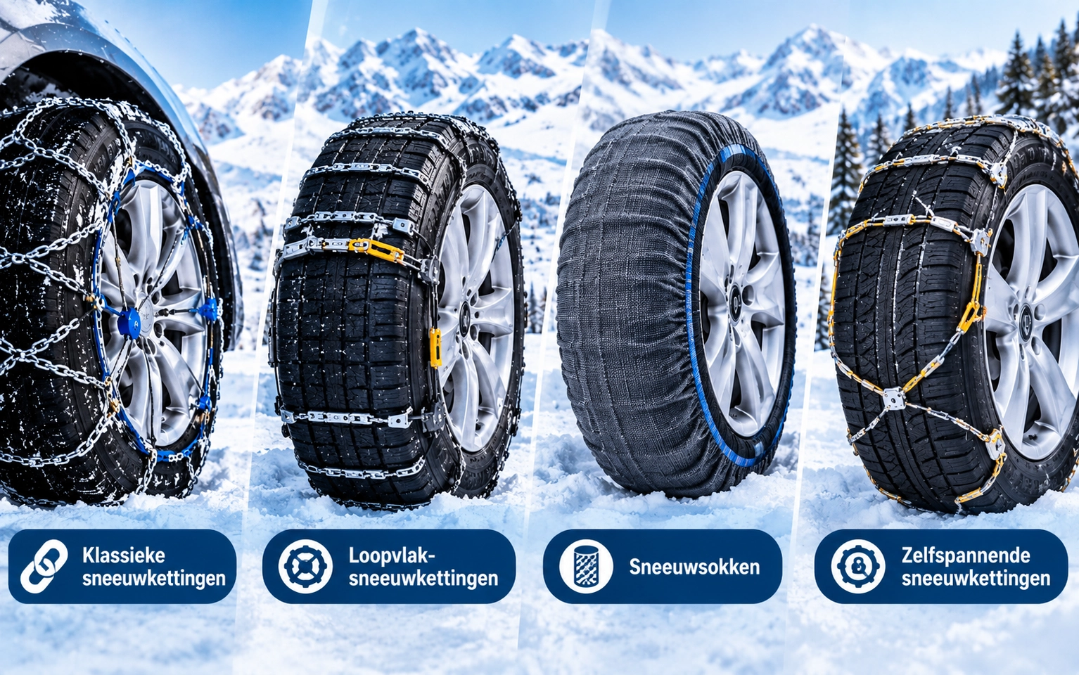 Welke soorten sneeuwkettingen zijn er?